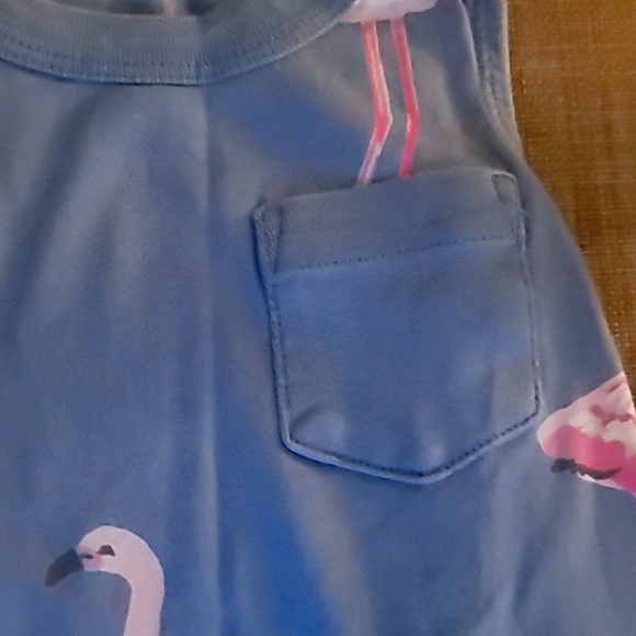 Sz 12-18 months Tea Collection Blue and Pink Romper. - Picture 2 of 5